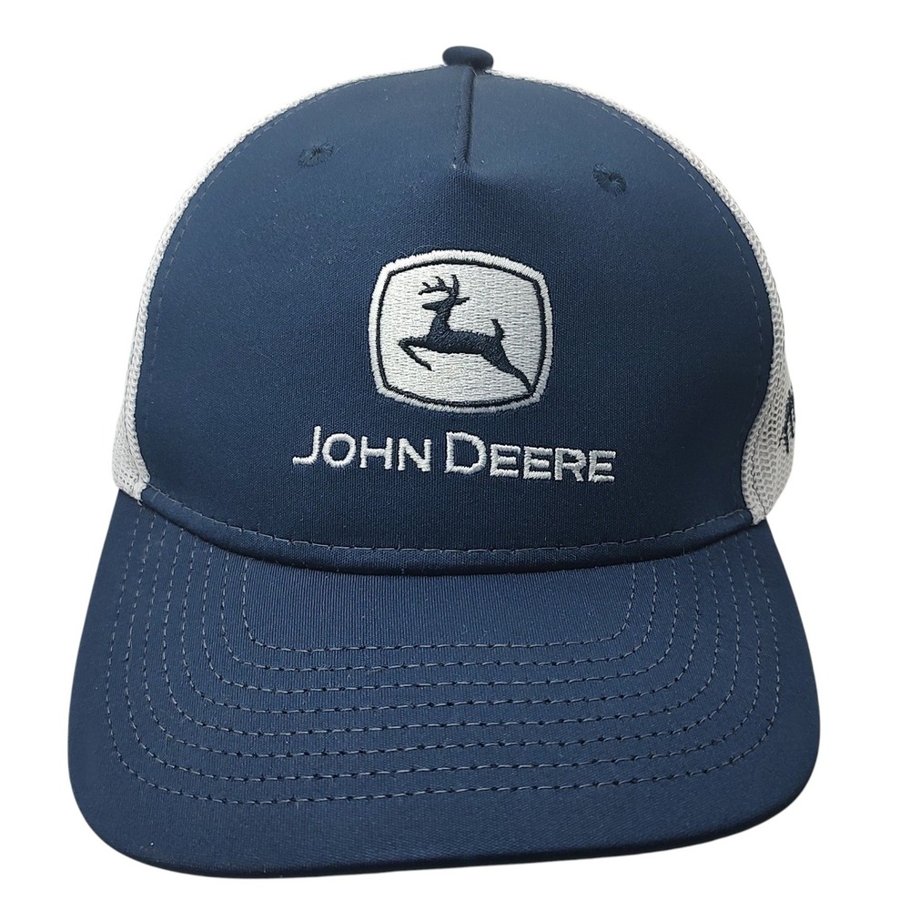 John Deere‎ Trucker Hat Hutson Embroidered Adjustable Back Blue Brim Head to Toe